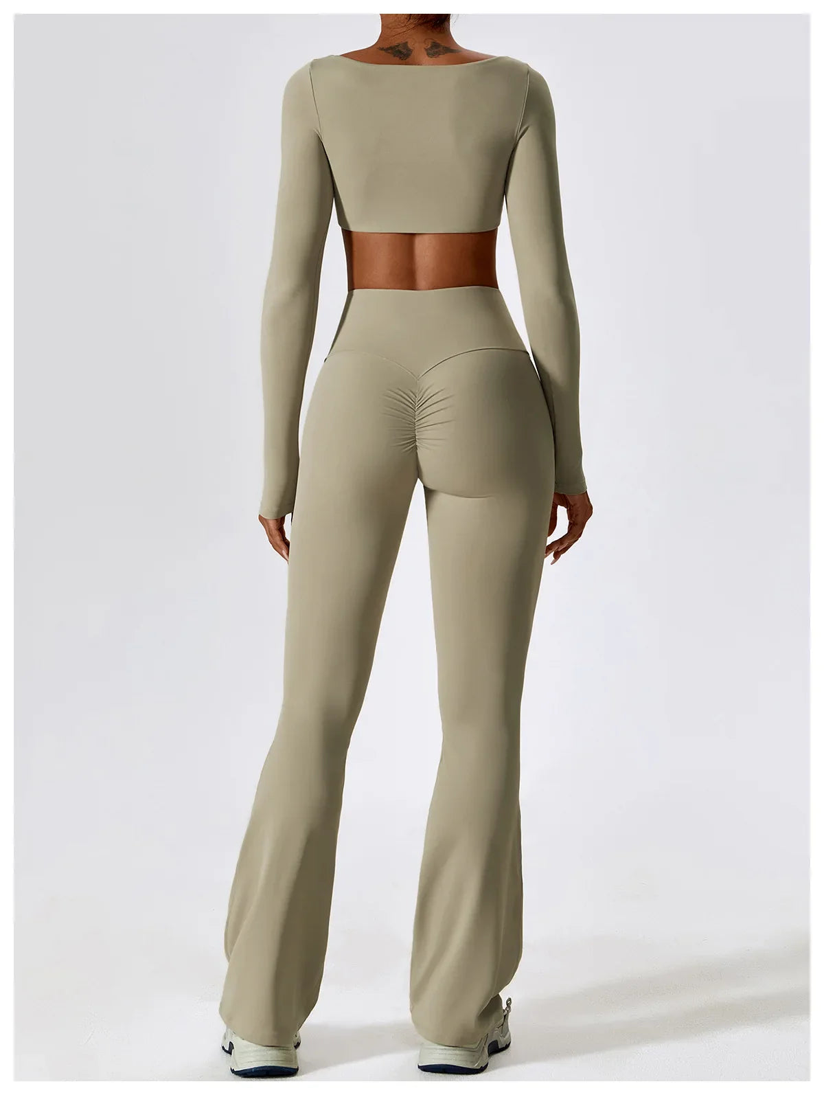 Women's Seamless 2PCS Yoga Set – Long Sleeve Crop Top & Leggings