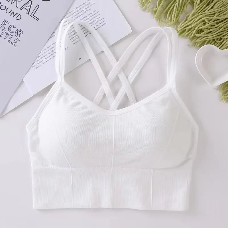 Women’s Push-Up Sports Bra – Breathable Cross-Back for Running & Yoga