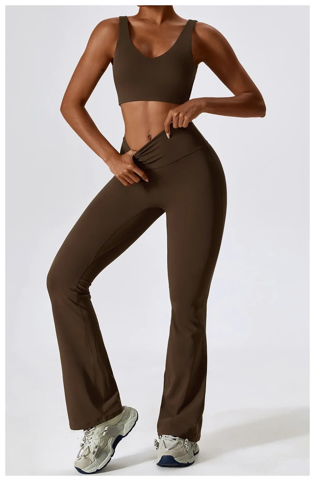 Women's Seamless 2PCS Yoga Set – Long Sleeve Crop Top & Leggings