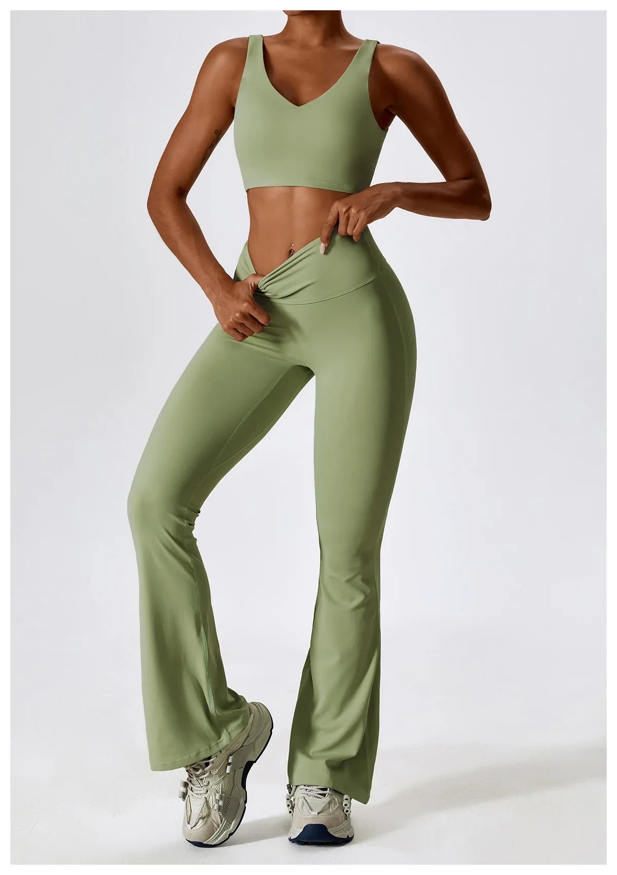 Women's Seamless 2PCS Yoga Set – Long Sleeve Crop Top & Leggings