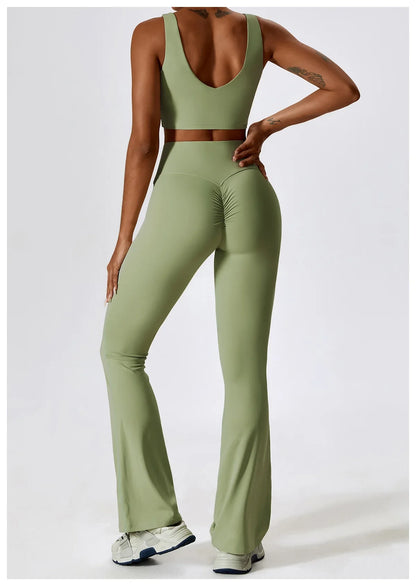 Women's Seamless 2PCS Yoga Set – Long Sleeve Crop Top & Leggings