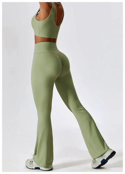 Women's Seamless 2PCS Yoga Set – Long Sleeve Crop Top & Leggings