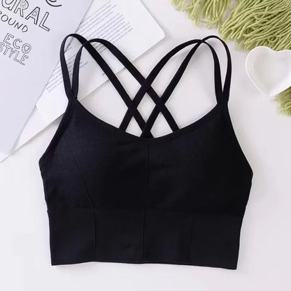 Women’s Push-Up Sports Bra – Breathable Cross-Back for Running & Yoga