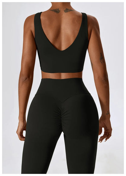 Women's Seamless 2PCS Yoga Set – Long Sleeve Crop Top & Leggings