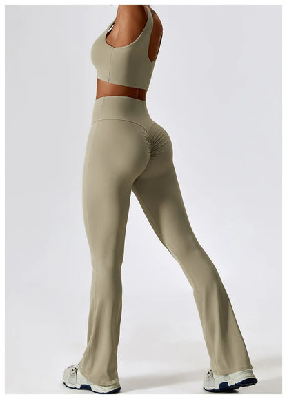 Women's Seamless 2PCS Yoga Set – Long Sleeve Crop Top & Leggings
