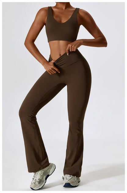 Women's Seamless 2PCS Yoga Set – Long Sleeve Crop Top & Leggings