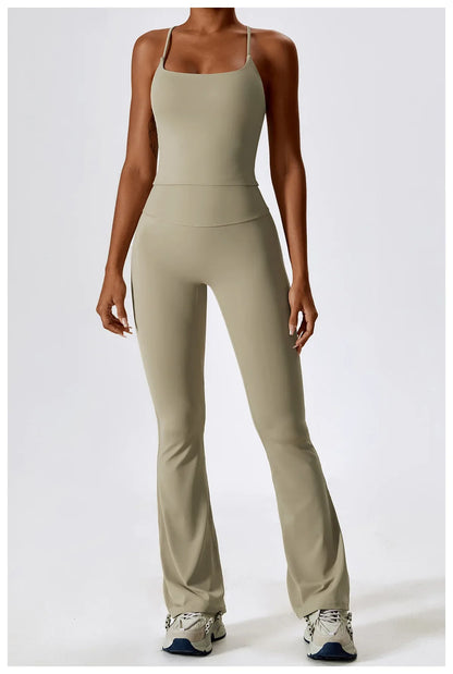 Women's Seamless 2PCS Yoga Set – Long Sleeve Crop Top & Leggings