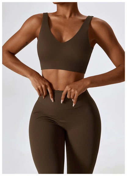 Women's Seamless 2PCS Yoga Set – Long Sleeve Crop Top & Leggings