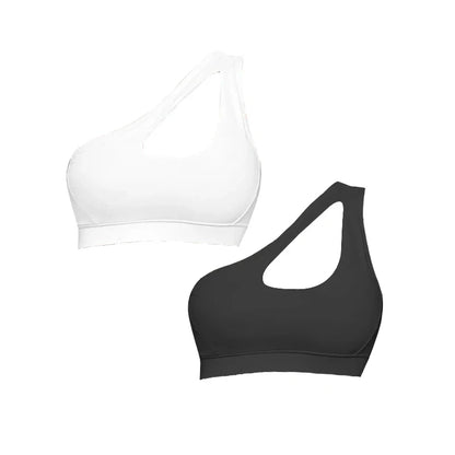 Women’s Push-Up One-Shoulder Sports Bra – Shockproof & Breathable for Yoga & Fitness