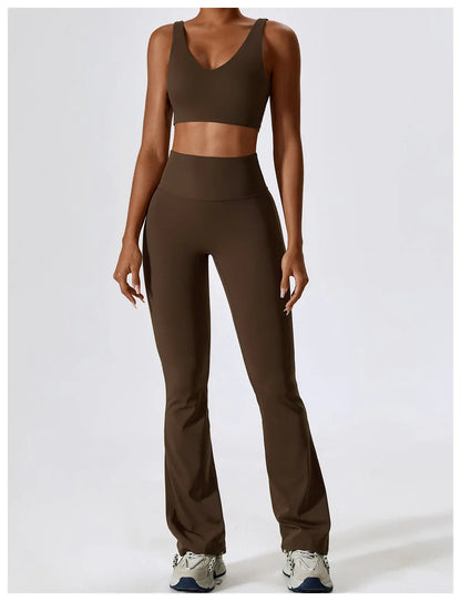 Women's Seamless 2PCS Yoga Set – Long Sleeve Crop Top & Leggings