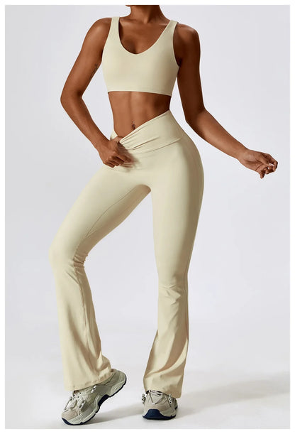 Women's Seamless 2PCS Yoga Set – Long Sleeve Crop Top & Leggings