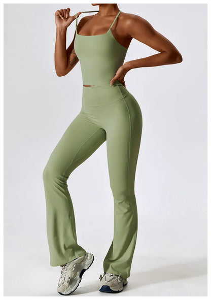 Women's Seamless 2PCS Yoga Set – Long Sleeve Crop Top & Leggings