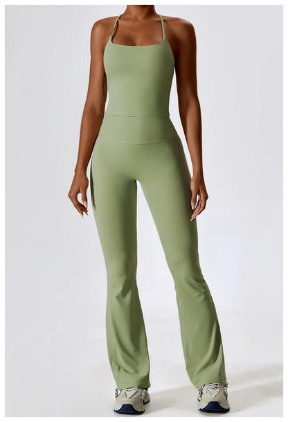 Women's Seamless 2PCS Yoga Set – Long Sleeve Crop Top & Leggings