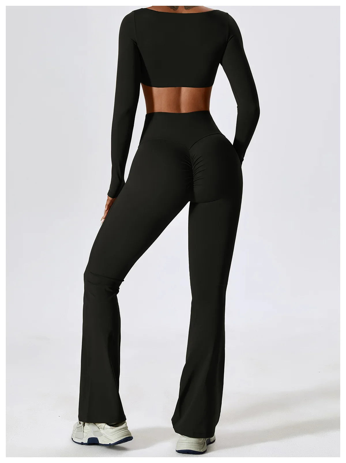 Women's Seamless 2PCS Yoga Set – Long Sleeve Crop Top & Leggings