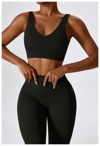 Women's Seamless 2PCS Yoga Set – Long Sleeve Crop Top & Leggings