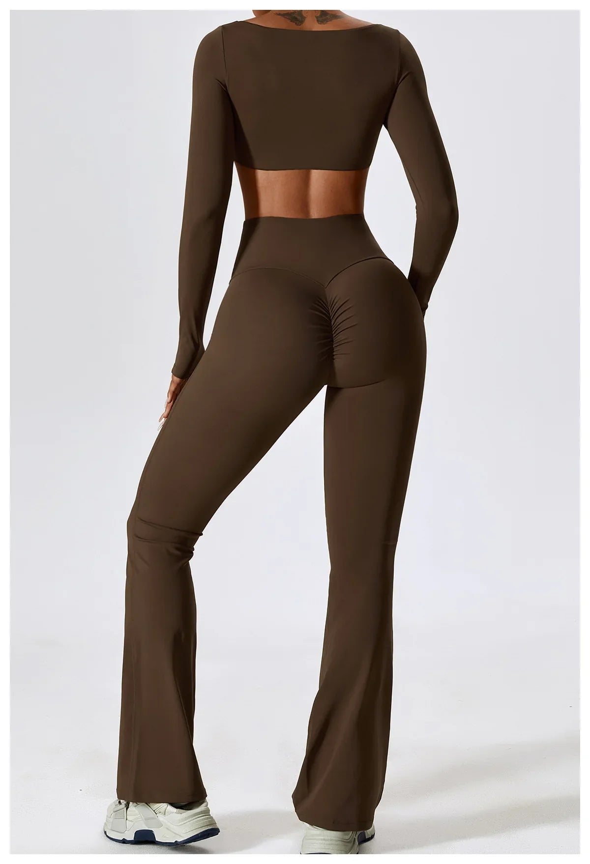 Women's Seamless 2PCS Yoga Set – Long Sleeve Crop Top & Leggings