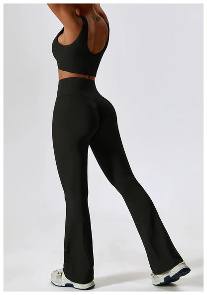 Women's Seamless 2PCS Yoga Set – Long Sleeve Crop Top & Leggings