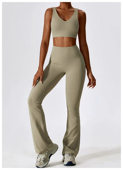 Women's Seamless 2PCS Yoga Set – Long Sleeve Crop Top & Leggings