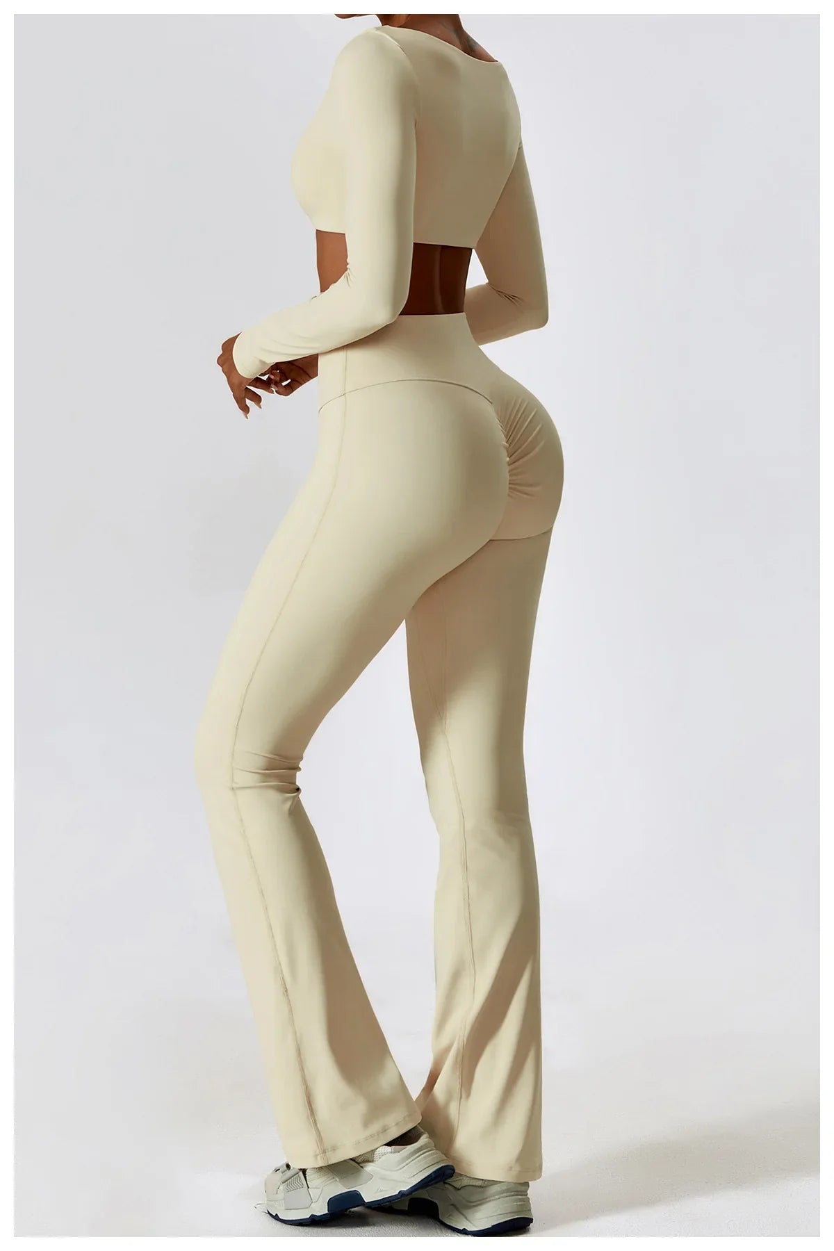 Women's Seamless 2PCS Yoga Set – Long Sleeve Crop Top & Leggings